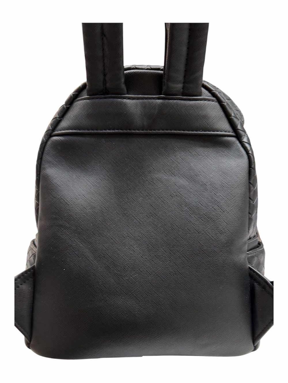 Loungefly Black Woven Faux Leather Mini Backpack with Mickey Ears - Picture 2 of 10